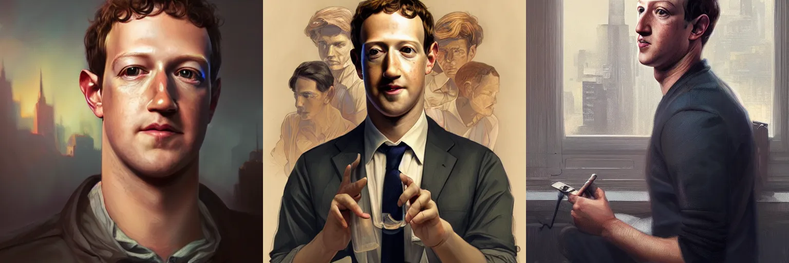 Prompt: portrait of Mark Zuckerberg as a detective, highly detailed, digital painting, artstation, concept art, sharp focus, illustration, art by artgerm and greg rutkowski and alphonse mucha