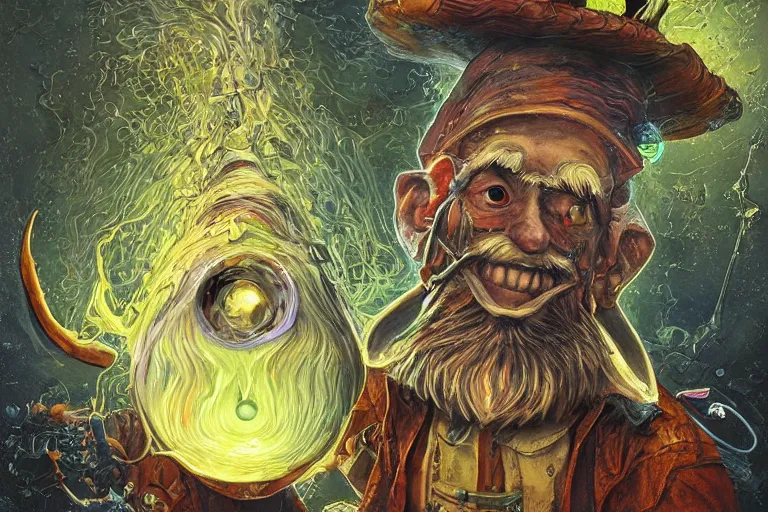 Image similar to polyethylene gnome,art by Patrick Woodroffe and Brian Lee Durfee and Neil Gaiman,trending on artstation, toxic lighting macro view,blueprint ,splash art,Toonami ,figurativism ,fat,