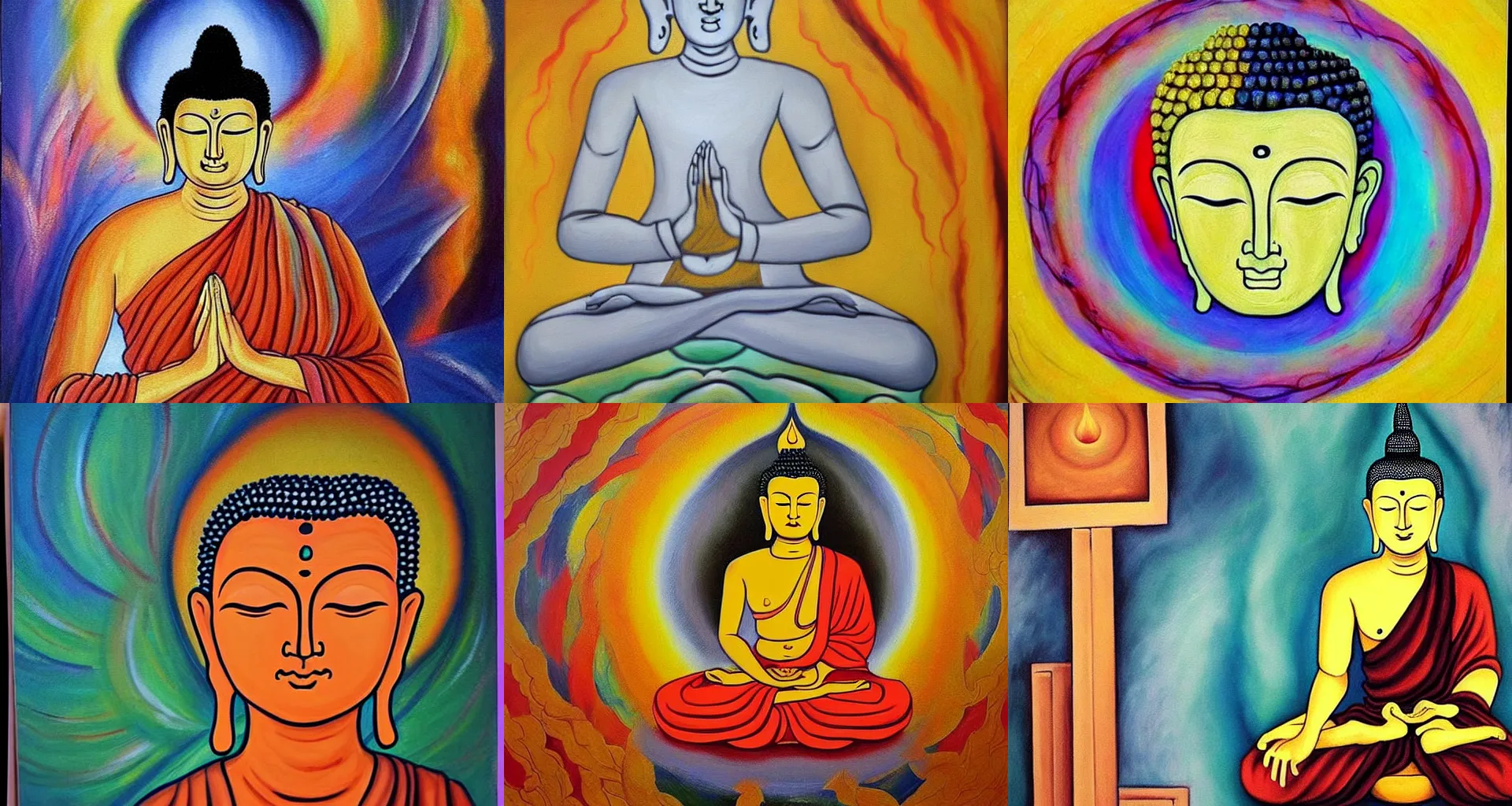 Prompt: These paintings are all about my need to meditate. I like the spiritual paintings in this series. I'm not a buddhist, but I love the meditation aspect of it. I would like to create a series of paintings of the Buddha, one for each of the Buddha's teachings. Spiritual painting. I have several different paintings of Buddha. I like to meditate in them. The buddhist series of painting represent enlightenment. I am a Buddhist, the buddha series is my favorite. I believe these are all in honor of the Buddha. This is a very spiritual painting! I am a spiritual warrior, and this painting is a meditation. One is the Buddha, the other the Buddha, and they all meditate. I wish I was on a spiritual retreat right now and painting those Buddhist buddhist pictures. The oil painting of Buddha is the most sacred to me. All of these buddhist paintings are supposed to be about meditation. This is a very spiritual painting. I have a buddhist painting that I would like to show you This is a meditative series of buddhist paintings. I have all three of these buddhist paintings. They are not the best, but they are the most important. I am an artist! I meditate on this painting to calm my mind. These paintings are all about self-sacrifice. I would like to meditate on all of these buddhist paintings and then blow them up. The Buddhist art and meditation is a perfect reflection of the world of the spiritual. I hope that people around the world can find some peace