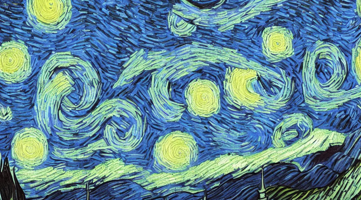 Image similar to linux tux penguin wallpaper painted by vincent van gogh