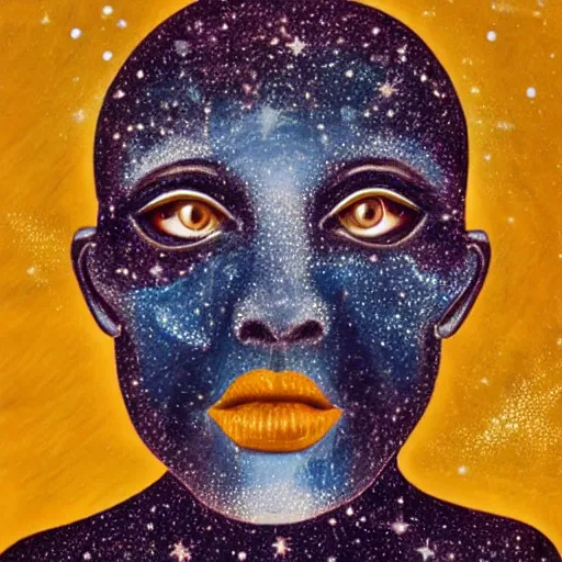 Image similar to a face composed of star dust