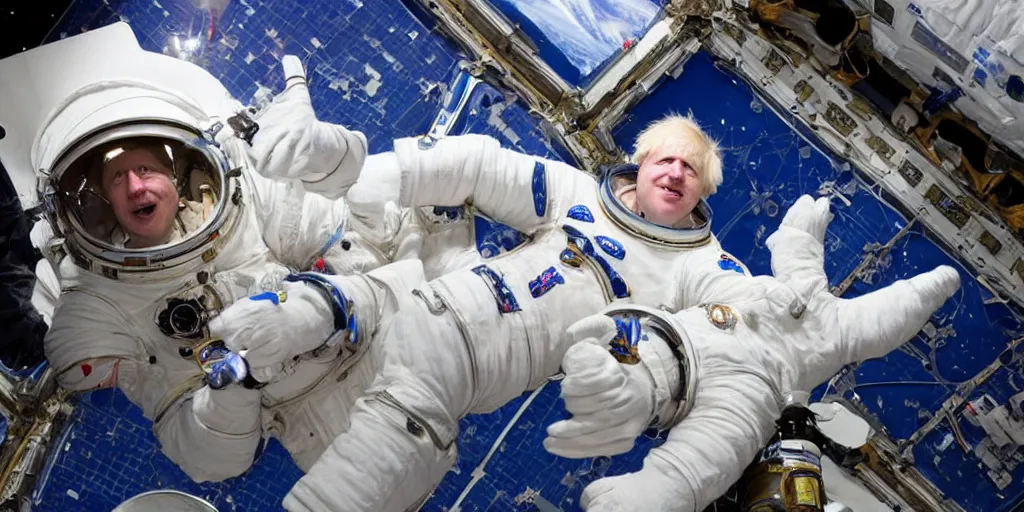 Image similar to boris johnson as an astronaut on the international space station