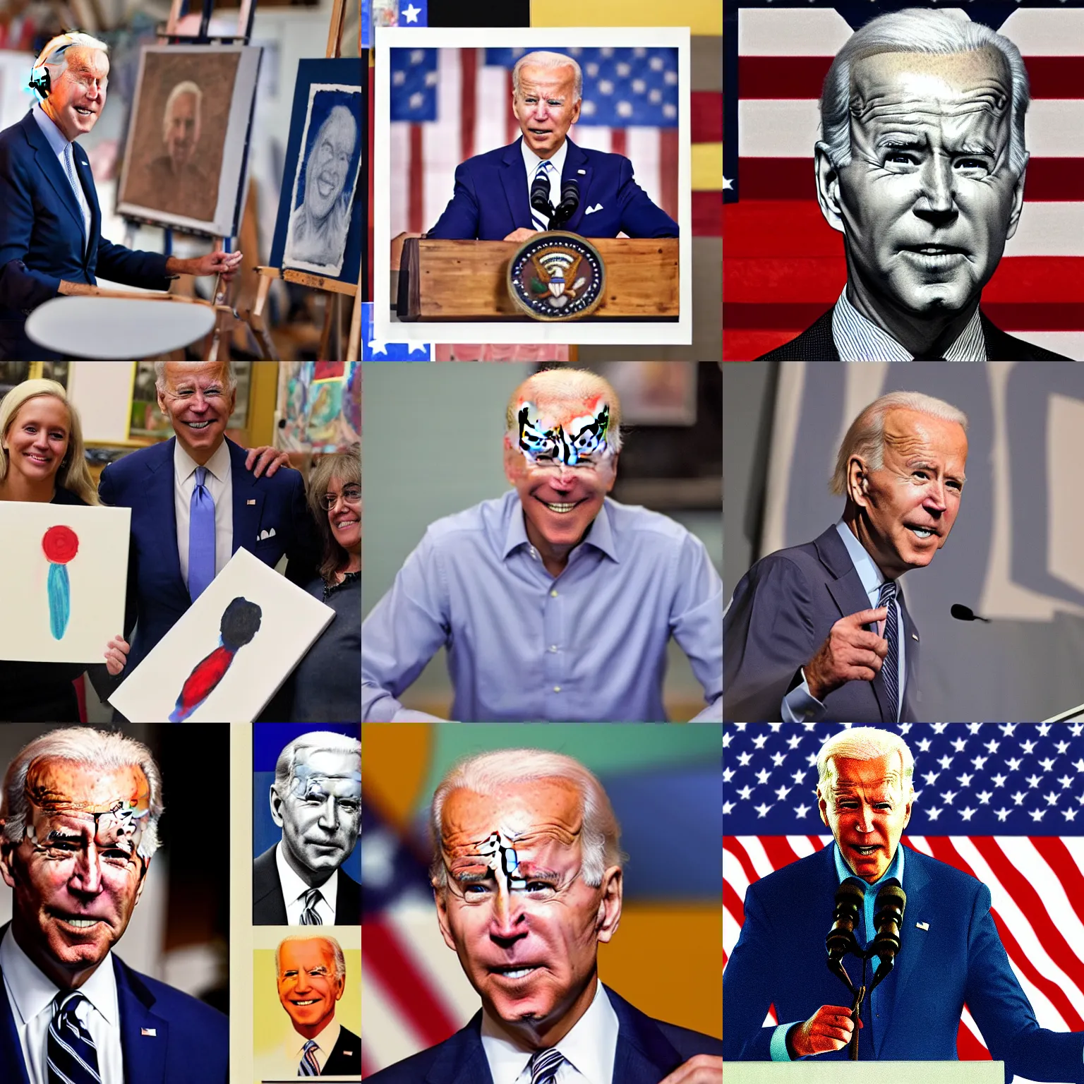 Prompt: Joe Biden is the college-age model for your art class