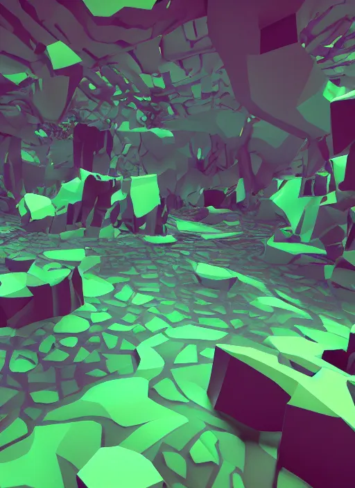 Prompt: : abstract glossty shapes immersive experience meowwolf dalle2 macro lens 3d render unity unrealengine octane