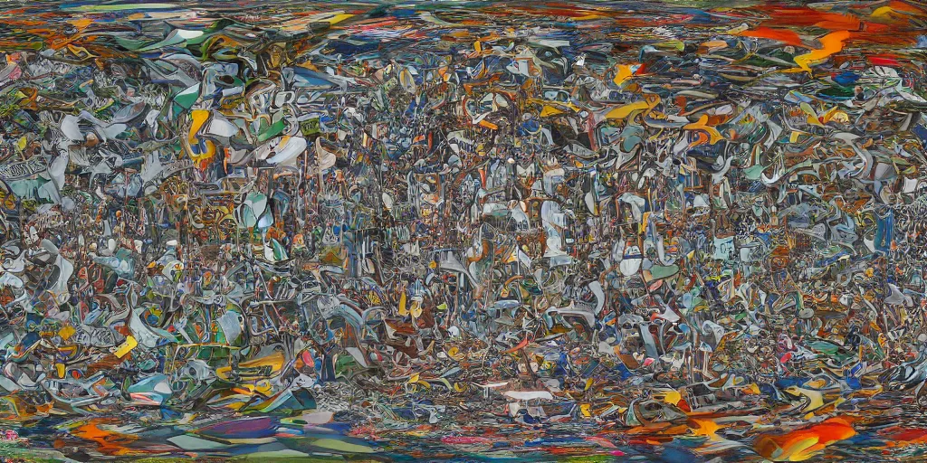 Image similar to escher style pattern of 3 6 0 panorama, colorful hieronymus bosch balls under wather