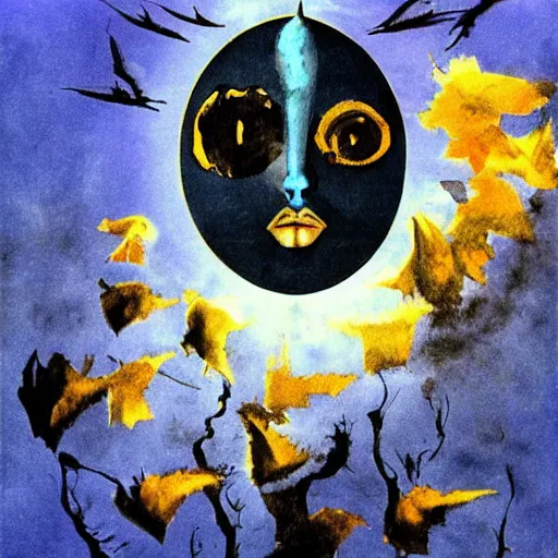 Image similar to blue sky in the style of dave mckean