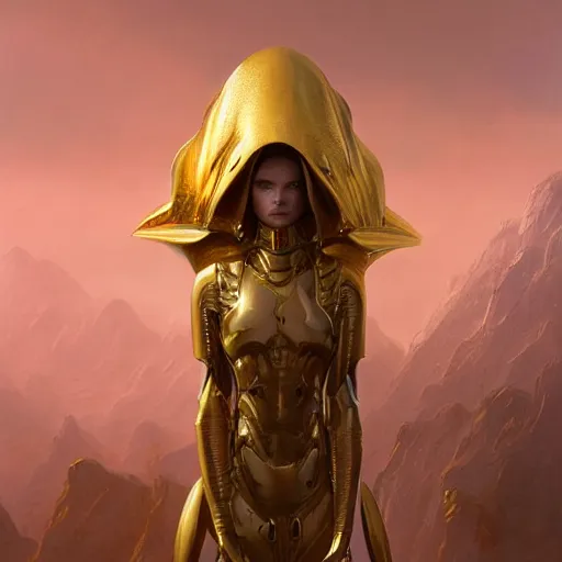 Prompt: gold armor melenia , matte painting, detailed, elden ring, oil on canvas, by beeple