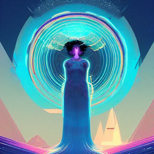 Image similar to a goddess by Petros Afshar and Beeple