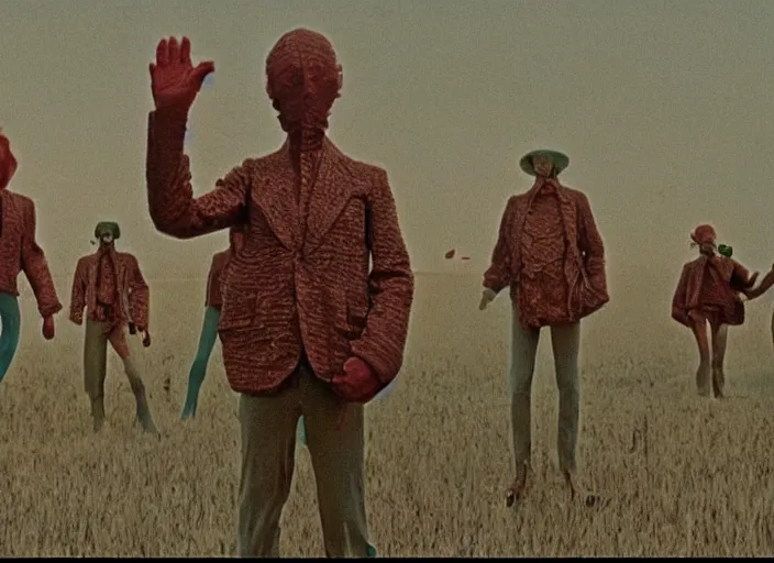 Image similar to still from a surreal art house film by alejandro jodorowsky, max ernst, zdzislaw beksinski, robert crumb and wes anderson : : big international production by a major studio : : cinemascope, technicolor, 8 k