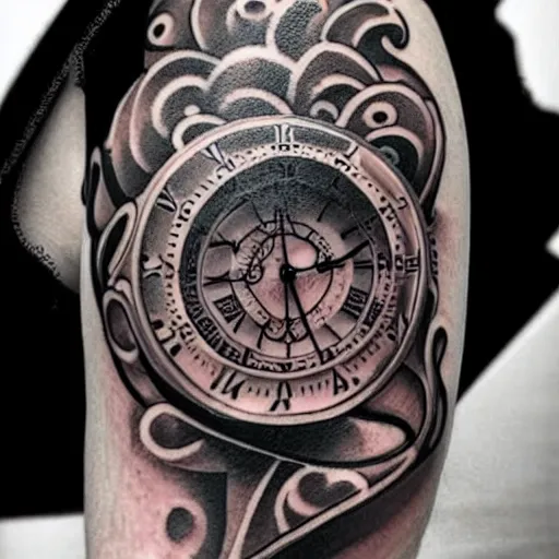 Create a Realistic Tattoo with an Open Vintage Pocket Watch · Creative  Fabrica