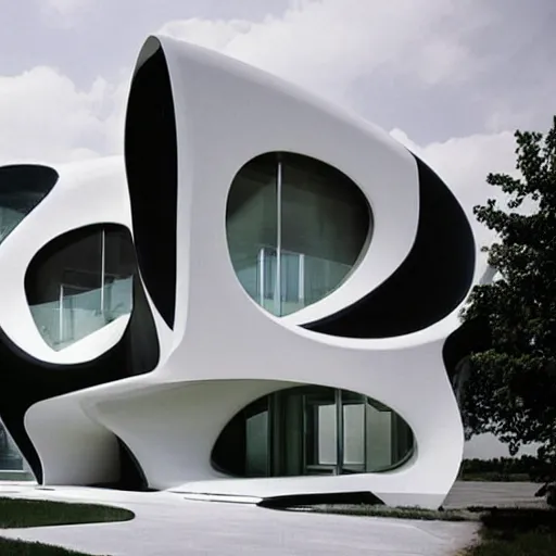 Image similar to house designed by zaha hadid