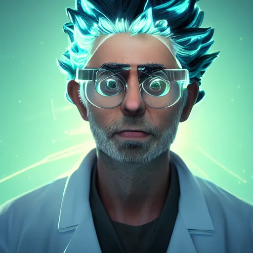 Prompt: portrait art of rick sanchez, lab coat, unibrow, 8 k, lens flare, atmosphere, glow, detailed, intricate, full of colour, cinematic lighting, trending on artstation, 4 k, hyperrealistic, focused, extreme details, unreal engine 5, cinematic, masterpiece