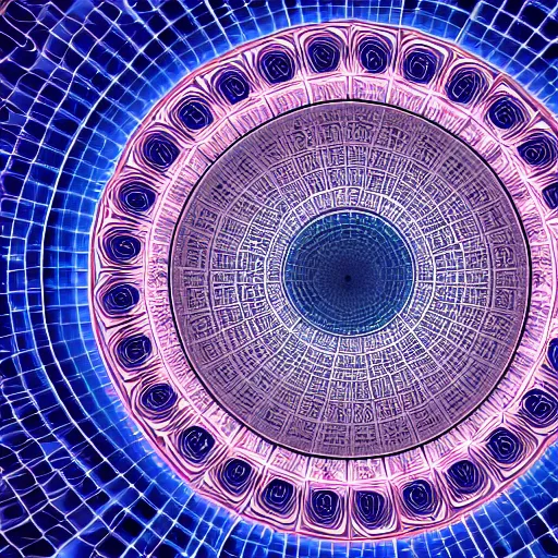 Image similar to fractal, sacred geometry, infinity, depth, wallpaper