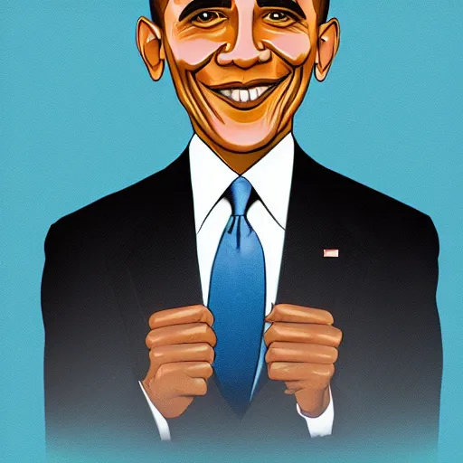 Image similar to illustration of obama by loish