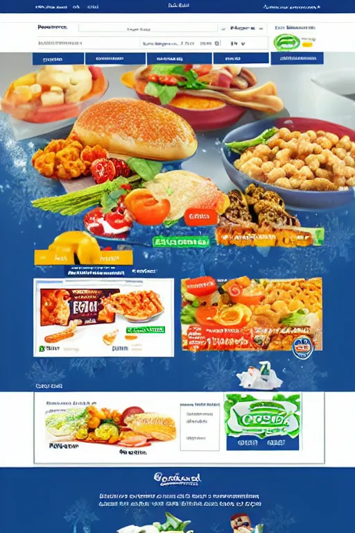 Image similar to realistic frozen food shop eccomerce homepage