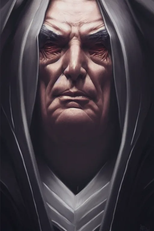 Prompt: breathtaking detailed concept art painting of a sith lord michel temer, by hsiao - ron cheng, exquisite detail, extremely moody lighting, 8 k