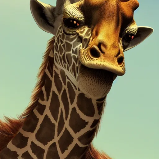 Image similar to A Therianthropy Giraffe Man, hyperdetailed, artstation, cgsociety, 8k