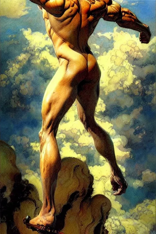 Image similar to male, monster, character design, painting by gaston bussiere, katsuya terada, frank frazetta, tom of finland, trending on artstation