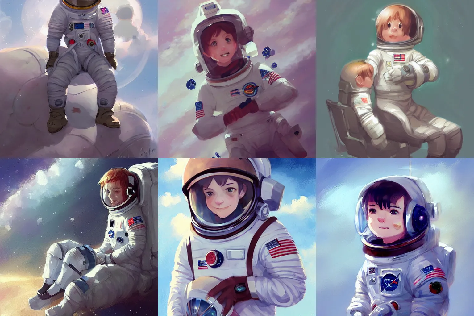 Prompt: adorable astronaut by krenz cushart