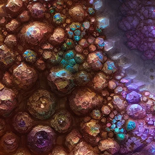 Image similar to Close up of intricate Marc Simonetti mandelbulb fractal, made of fluorite crystals, ultra detailed, fractal art, cgsociety, artstation