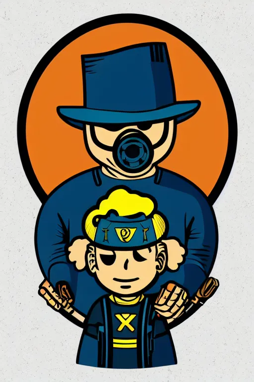 Image similar to fallout 7 6 retro futurist illustration art by butcher billy, sticker, colorful, illustration, highly detailed, simple, smooth and clean vector curves, no jagged lines, vector art, smooth andy warhol style