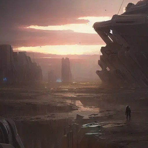 Prompt: star wars concept art by greg rutkowski, brutalist city in the middle of a savannah landscape, cinematic sunset lighting, dramatic atmosphere.