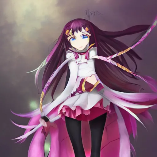 Image similar to Madoka from Madoka Magica trending on artstation, deviantart fanart, digital art