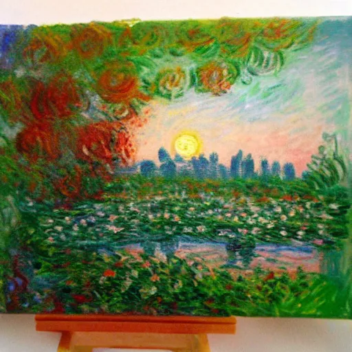 Prompt: acrylic paint landscape style monet