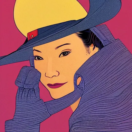 Image similar to lucy liu retro minimalist portrait moebius starwatcher comic by jean giraud, 8 k