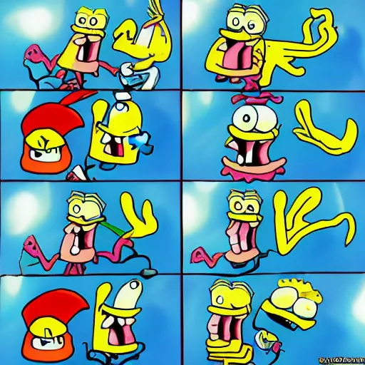 Image similar to Spongebob Squarepants in a Mortal Combat, Squidward.