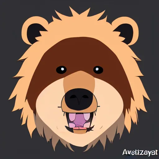 Prompt: Anime frazzled brown bear headshot, Anime art by Avetetsuya Studios trending on Artstation, blank background, no cropping