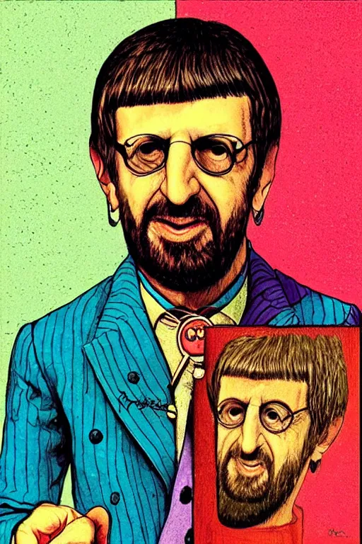 Prompt: “portrait of ringo Starr, by Robert crumb, colourful”