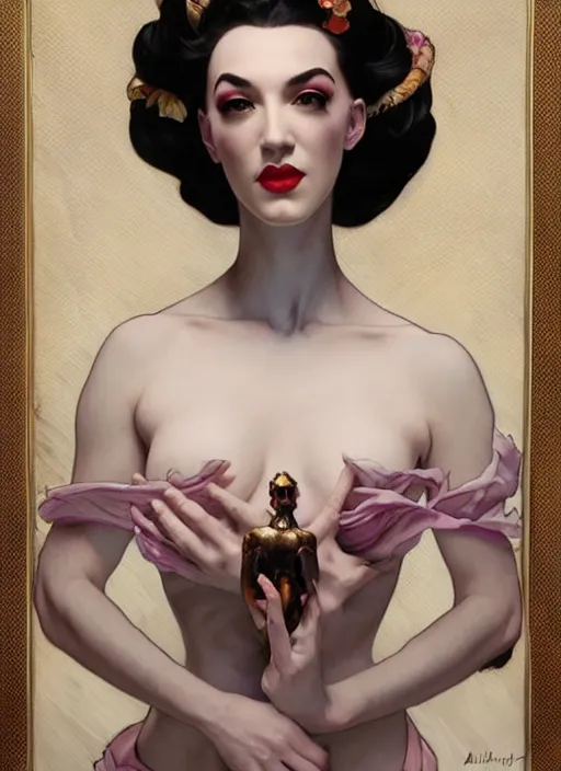 Image similar to violet chachki, painting by artgerm and greg rutkowski and alphonse mucha