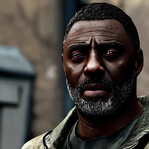 Prompt: Idris Elba as Lee Everett, The Walking Dead Game, 8k, high quality