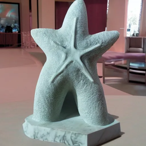 Image similar to marble statue of patrick star from the tv show spongebob