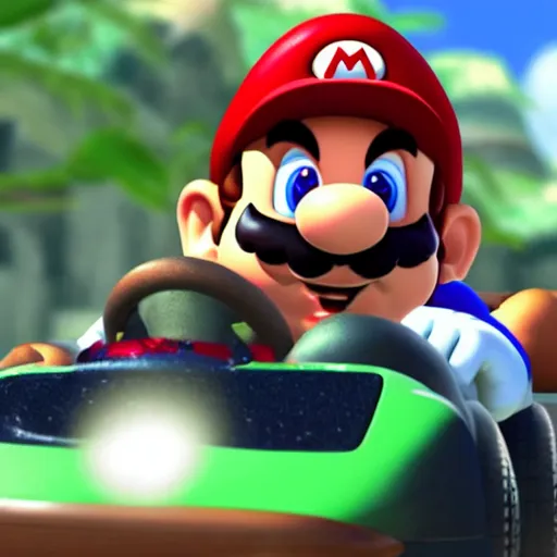 Image similar to franco in mario kart, circuit of the valley of the fallen