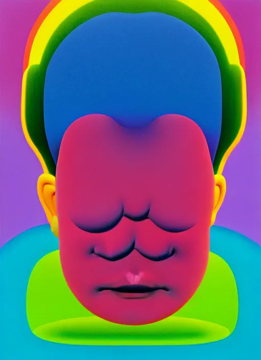 Image similar to sad face by shusei nagaoka, kaws, david rudnick, pastell colours, airbrush on canvas, cell shaded, 8 k