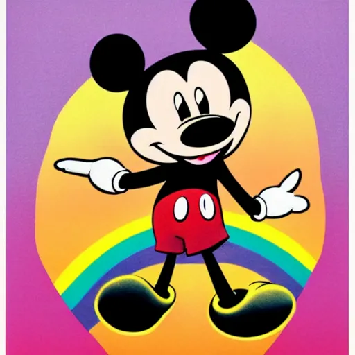 Image similar to Mickey Mouse PRIDE poster, LGBT, supportive, colorful