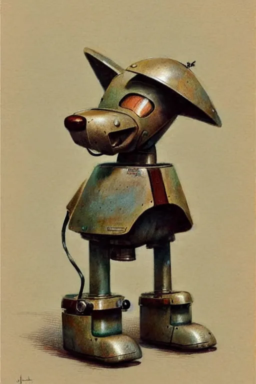 Image similar to (((((1950s retro robot dog . muted colors.))))) by Jean-Baptiste Monge !!!!!!!!!!!!!!!!!!!!!!!!!!!