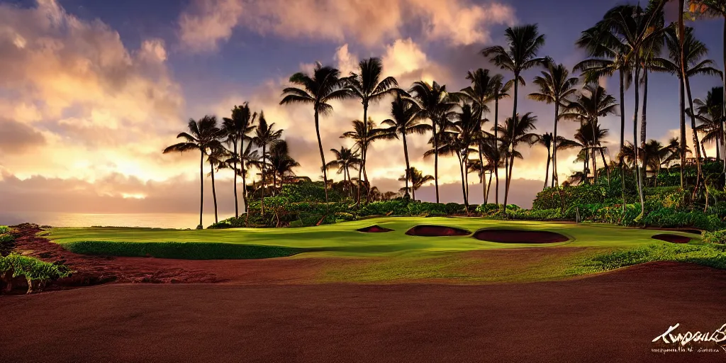 Image similar to Kapalua maui Hawaii, hyperrealistic, realistic, photorealistic, dynamic lighting, highly detailed, cinematic landscape, studio landscape, studio lighting