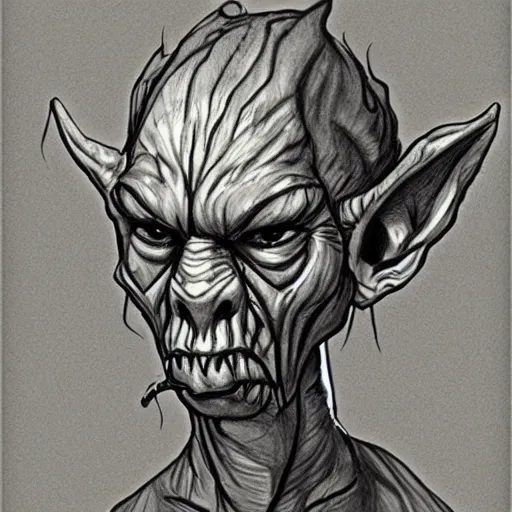 Prompt: drawing, sketch, goblin