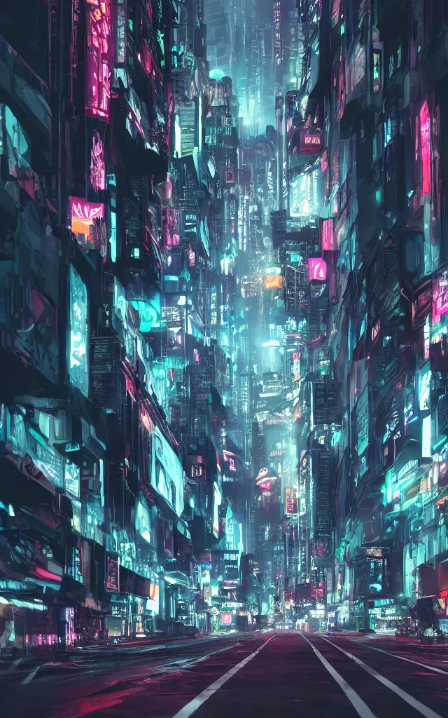 Image similar to concept art of a magnificent dark neon futuristic cyberpunk city bustling street at night cyberart by liam wong in the film akira rendered in octane, 3 d render, trending on cgsociety, blender 3 d