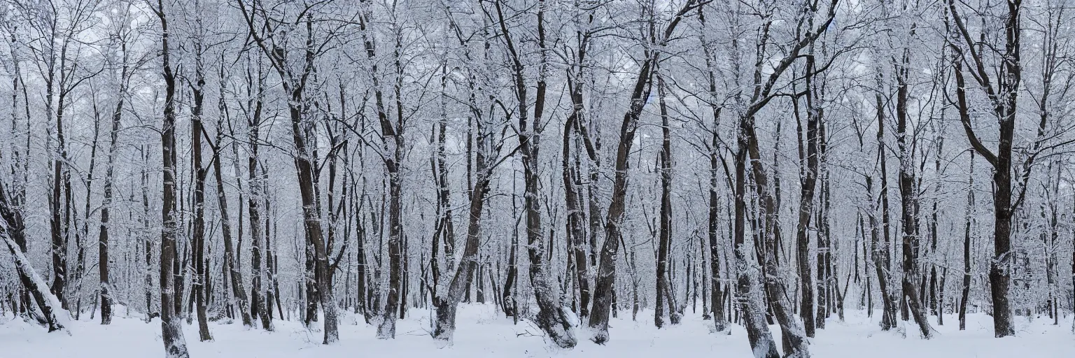 Prompt: russian snowy woodlands