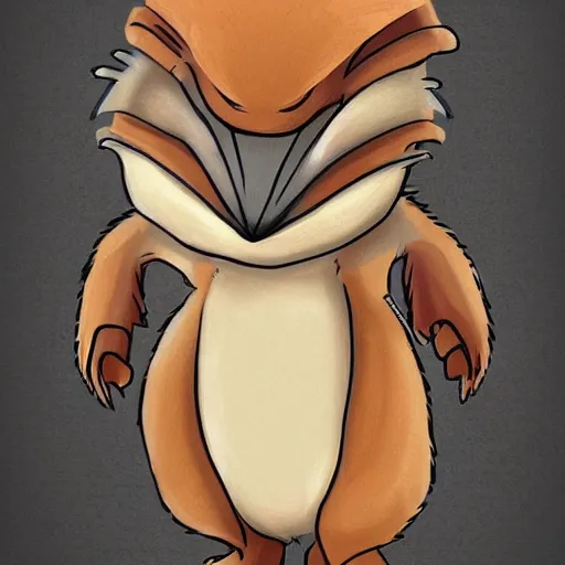 Image similar to character design of cute australian echidna, cartoon style ， by movie fantastic beasts and where to find them