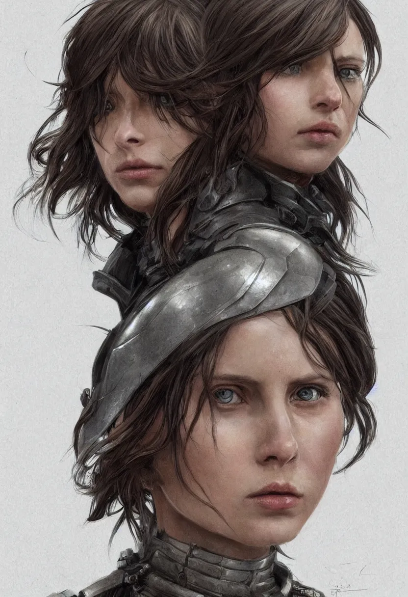 Image similar to gorgeous jyn erso in elegant armor, by calum alexander watt, portrait, profile posing, perfect anatomy, character portrait, full body, hyper photorealistic, insane detail, digital photography, artstation, concept art