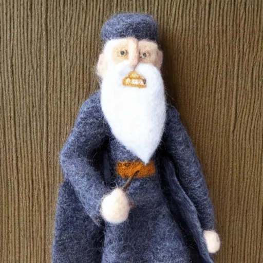 Image similar to Albus Dumbledore made out of wool