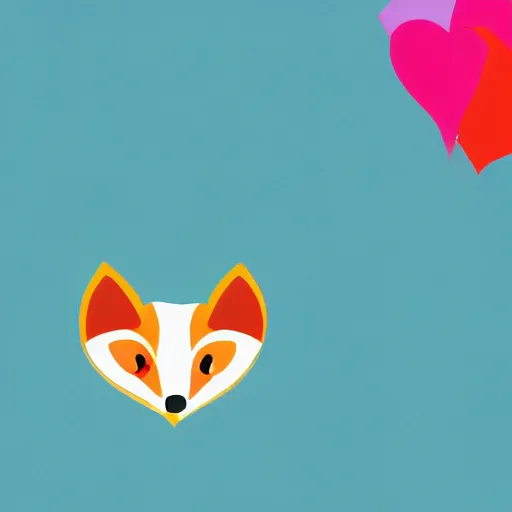 Image similar to fox cute heart illustration trans flag colors