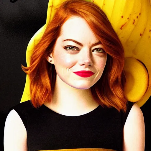 Image similar to emma stone as an personified banana