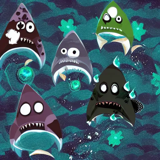Image similar to Shark Forest Universe Fantasy spooky grim reaper ghost bubbles