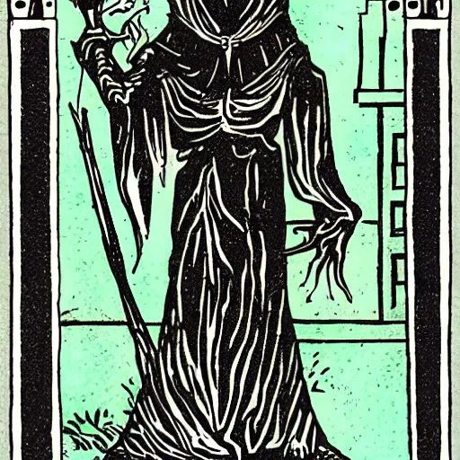 Prompt: tarot card depicting a universal monster,